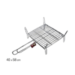 Trade Shop Traesio-graticola In Acciaio Griglia Quadrata 40 X 58 Cm Ideale Per Barbecue Arrosto -