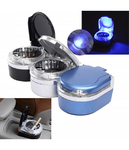 Trade Shop Traesio-posacenere Con Luce Led Adesivo Per Ufficio Ceneriera Tavolo Auto Accessorio Universale -
