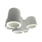 Trade Shop Traesio-lampadario In Gesso 5 Cilindri Verniciabile Soffitto Lampada Faretti Gu10 Gs-c07 -