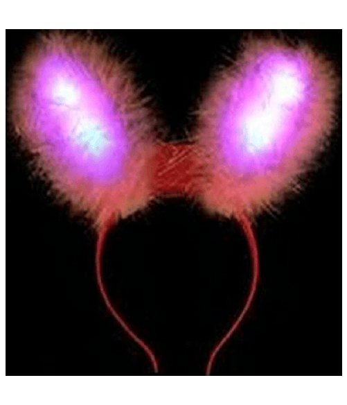 Trade Shop Traesio-cerchietto Orecchie Coniglio Cerchietto Frontino Luminoso Led Ferma Capelli -
