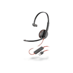 Nacon POLY Blackwire C3210 Auricolare Cablato A Padiglione Musica e Chiamate USB tipo A Nero, Rosso