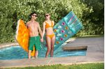 Bestway-43014-galleggiante-da-piscina-e-da-spiaggia-Blu-Rosa-A-fantasia-Vinile-Materassino-galleggiante