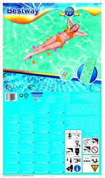 Bestway-43014-galleggiante-da-piscina-e-da-spiaggia-Blu-Rosa-A-fantasia-Vinile-Materassino-galleggiante