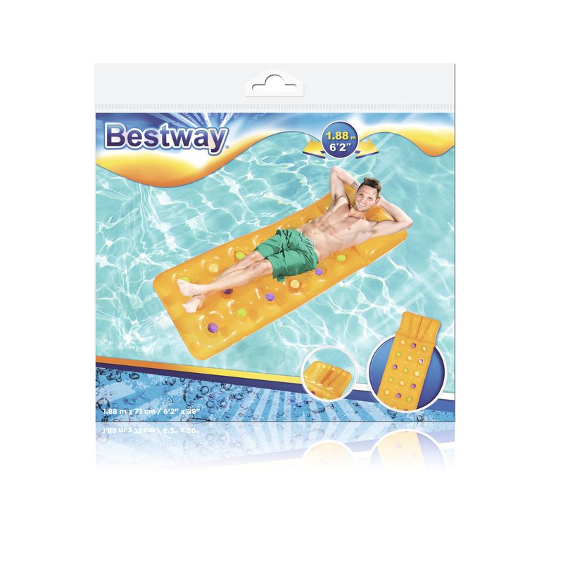 Bestway-43014-galleggiante-da-piscina-e-da-spiaggia-Blu-Rosa-A-fantasia-Vinile-Materassino-galleggiante