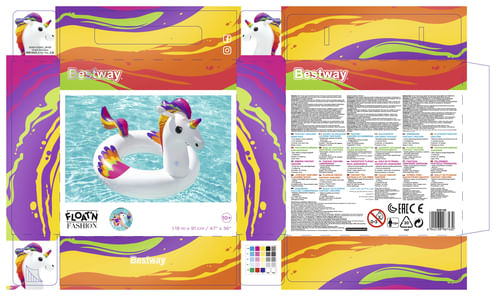 Bestway-36159-galleggiante-da-piscina-e-da-spiaggia-Multicolore-Immagine-PVC-Anello-di-nuoto