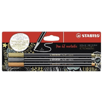 STABILO B-53046-10 marcatore Rame, Oro, Argento 3 pz