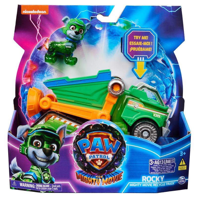 PAW-Patrol--Camion-dei-Rifiuti-di-Rocky-Tematizzato---Il-Super-Film-con-Luci-e-Suoni-Giochi-per-Bambini-e-Bambine