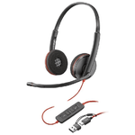 Hp POLY Cuffie stereo Blackwire 3220 con connettore USB-C + adattatore USB-C/A