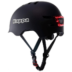 Casco Monopattino, Bici, Pattini e Skate, con Luci LED Integrate, Nero L, Certificato CE, KAPPA URBAN MOBILITY