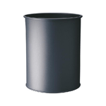 Durable Waste basket metal round 15 Argento