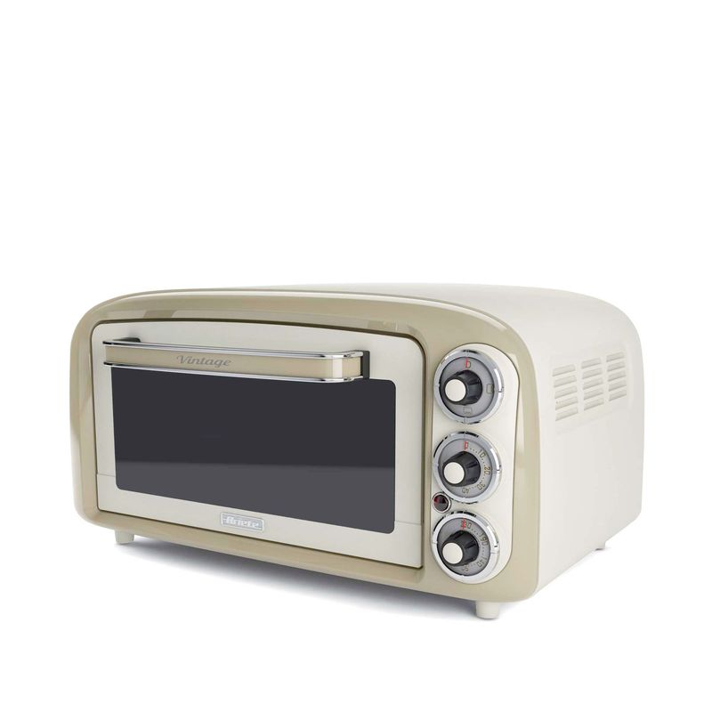 Ariete-979-Forno-Elettrico-di-Design-18-Litri---Ideale-per-pizza-da-30-cm---Doppio-vetro---1380-Watt---Acciaio-Inox---Linea-Vintage---Beige