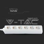 V-TAC-Multipresa-con-Cavo-3m-6-Prese-10A-2P---Schuko-e-Spina-Schuko-Colore-Bianco