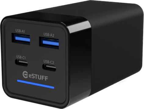 eSTUFF-ES635201-Caricabatterie-per-dispositivi-mobili-Computer-portatile-Smartphone-Tablet-Universale-Nero-AC-Interno