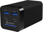 eSTUFF-ES635200-Caricabatterie-per-dispositivi-mobili-Computer-portatile-Smartphone-Tablet-Universale-Nero-AC-Interno