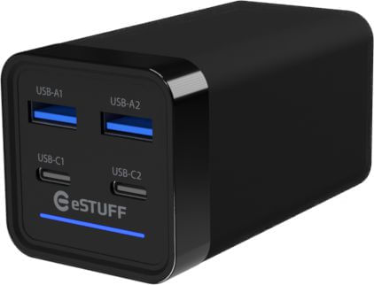 eSTUFF-ES635200-Caricabatterie-per-dispositivi-mobili-Computer-portatile-Smartphone-Tablet-Universale-Nero-AC-Interno