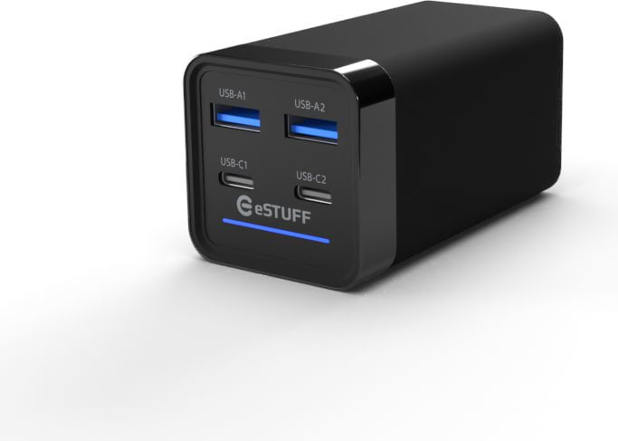 eSTUFF-ES635200-Caricabatterie-per-dispositivi-mobili-Computer-portatile-Smartphone-Tablet-Universale-Nero-AC-Interno