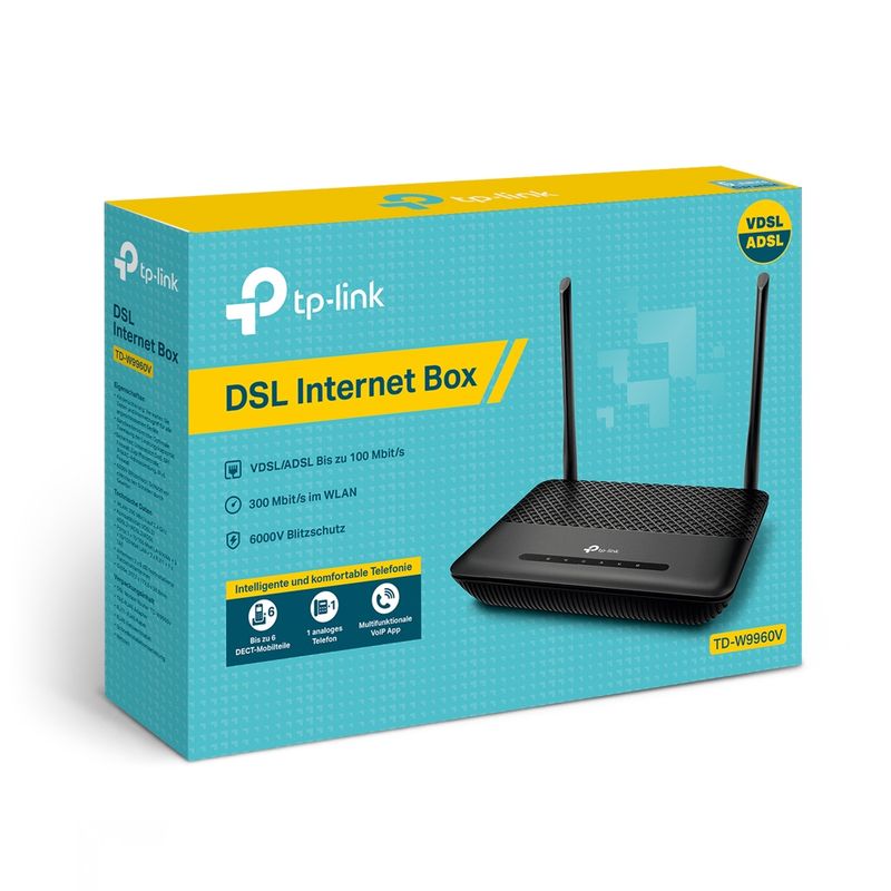 TP-Link-TD-W9960V-router-wireless-Gigabit-Ethernet-Banda-singola--2.4-GHz--Nero