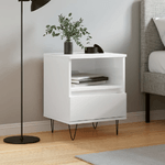 vidaXL Comodino Bianco Lucido 40x35x50 cm in Legno ingegnerizzato