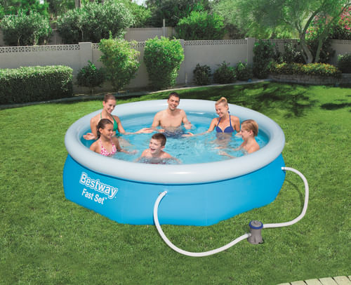 Bestway-Fast-Set-Piscina-Autoportante-Rotonda-mis.-305xh76-cm---colore-azzurro---con-pompa-a-filtro