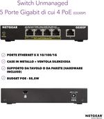 NETGEAR-GS305P-Non-gestito-Gigabit-Ethernet--10-100-1000--Supporto-Power-over-Ethernet--PoE--Nero