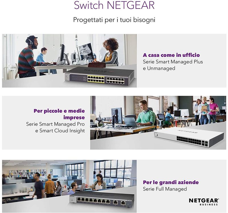 NETGEAR-GS305P-Non-gestito-Gigabit-Ethernet--10-100-1000--Supporto-Power-over-Ethernet--PoE--Nero