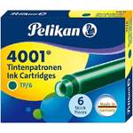 Pelikan 300087 cartucce d'inchiostro TP/6 corte 6 pezzi verde