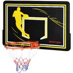 sportnow Canestro Basket per Bambini e Adulti da Indoor e Outdoor in Acciaio e PE, 110x90x70 cm, Nero e Giallo