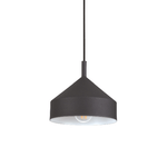 Sospensione Industrial-Minimal Yurta Metallo Nero 1 Luce E27 D21