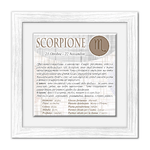 Lupia - Quadro mattonella Ceramica Modern White 29x29 cm con segno zodiacale SCORPIONE