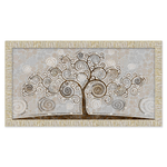 Lupia - Quadro Moderno Camera da letto soggiorno con cornice GIOVY Bianca Oro TREE MIX 60x110 cm con Glitter tema Albero della Vita