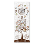 Lupia - Orologio da parete Decorativo in legno CLOCKART Albero della vita con stampa in alta qualita' 30x80 cm Tree White