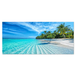 Lupia - Quadro moderno Stampa su Tela CANVAS WORLD 52x122 cm TROPICAL PARADISE, spiaggia tropicale per soggiorno, capezzale camera da letto, ufficio