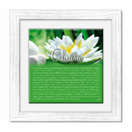 Lupia - Quadro mattonella Ceramica Modern White 29x29 cm con significato del nome Chiara