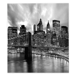 Lupia - Quadro moderno grande su tela WALL 160x160 cm CITTA MANHATTAN BLACK, set 4 pz tele 80x80 cm per soggiorno camera da letto