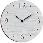 Lupia - Orologio da parete lavorato in legno cm 32X32 WOOD WHITE