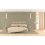 Lupia - Scritta in legno Modern LIVE LAUGH LOVE Colore Natural con cuori 40x150cm spessore 16mm