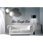 Lupia - Scritta in legno Elegant LIVE LAUGH LOVE Colore Nero con cuori ROSSI 40x150cm spessore 16mm