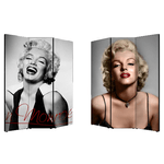 Lupia - Separe' Divisorio Paravento MARYLIN MONROE 176x135,6x3,2 cm 3 Ante in Legno con Tela stampata Fronte Retro bifacciale