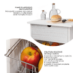 Lupia - Carrello cucina salvaspazio legno NEW Portafrutta multiuso Albero della Vita misure 47x39 Altezza 85 cm WHITE Tree White