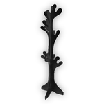 Lupia - Albero appendiabiti da terra in legno 40X170 cm Shabby NERO