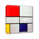 Lupia - Quadro su tela il meglio dell arte 80X80 cm COMPOSITION WITH RED - MONDRIAN