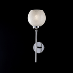 Applique Moderna 1 Luce in Ferro Cromo e Vetro a Sfera Bianco Serie Lola