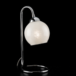 Lumetto Moderna 1 Luce in Ferro Cromo e Vetro a Sfera Bianco Serie Lola