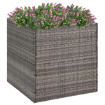 vidaXL Fioriera da Giardino Grigia 80x80x80 cm in Polyrattan