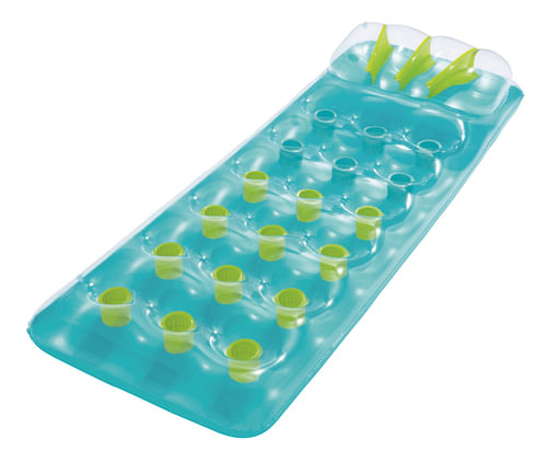 Bestway-43015-galleggiante-da-piscina-e-da-spiaggia-Verde-Trasparente-Giallo-Vinile-Materassino-galleggiante