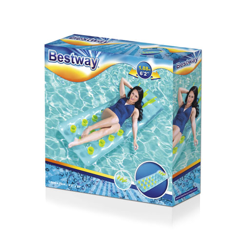 Bestway-43015-galleggiante-da-piscina-e-da-spiaggia-Verde-Trasparente-Giallo-Vinile-Materassino-galleggiante