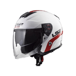 Casco Jet LS2 Infinity XXXL Bianco-Rosso
