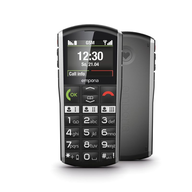 Emporia-SiMPLiCiTY-508-cm--2---90-g-Nero-Argento-Telefono-per-anziani