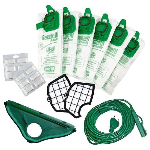 Sacchetti folletto vk 140 vk 150 6pz+ 6 profumi + filtro + spazzola + cavo 10m compatibili