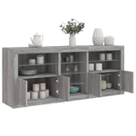 vidaXL Credenza con Luci LED Grigio Sonoma 181,5x37x67 cm